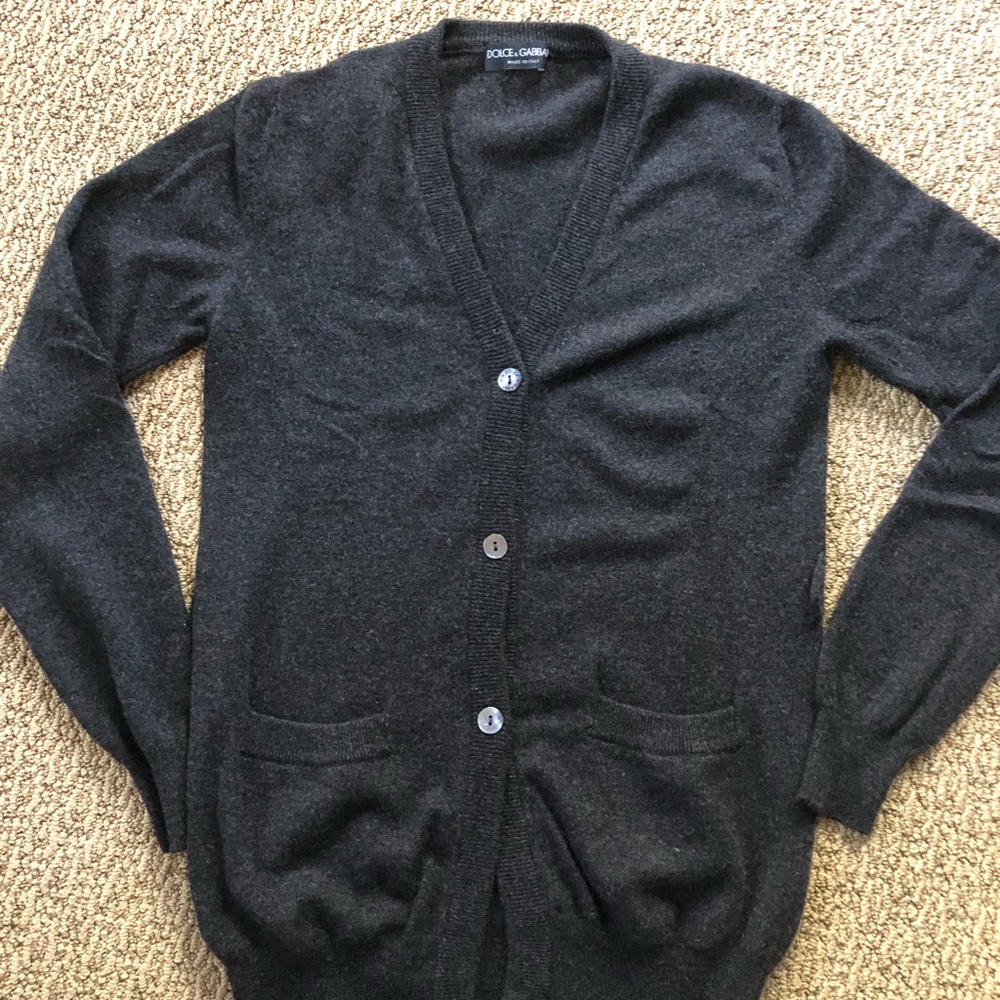 Dolce & Gabana grey/black wool cardigan